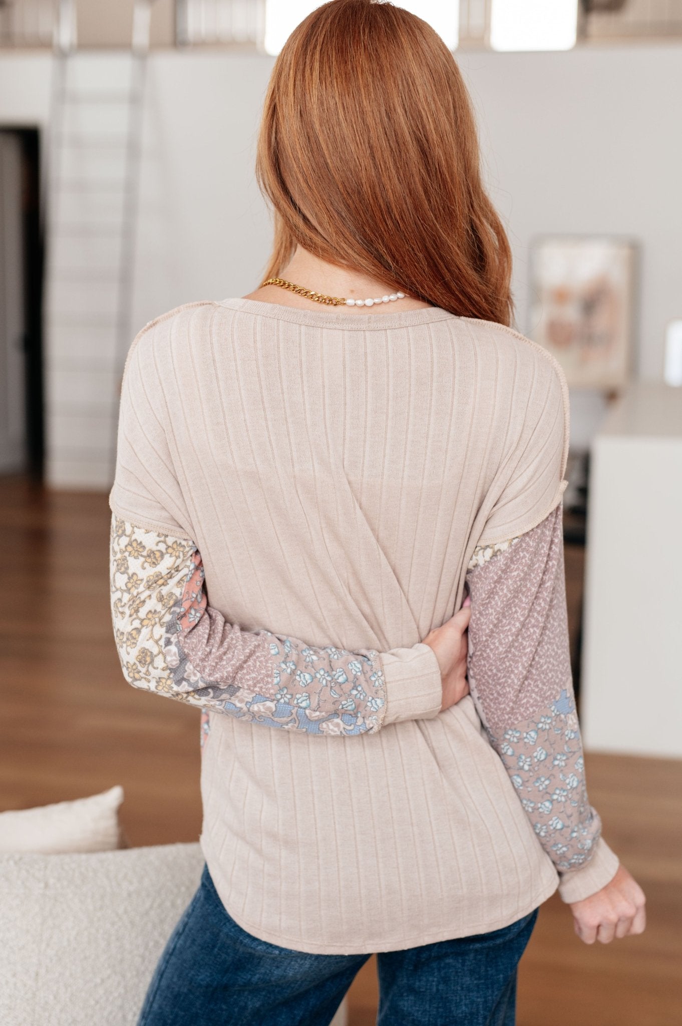 Leap Higher Mixed Print Henley (Online Exclusive) - Uptown Boutique Ramona