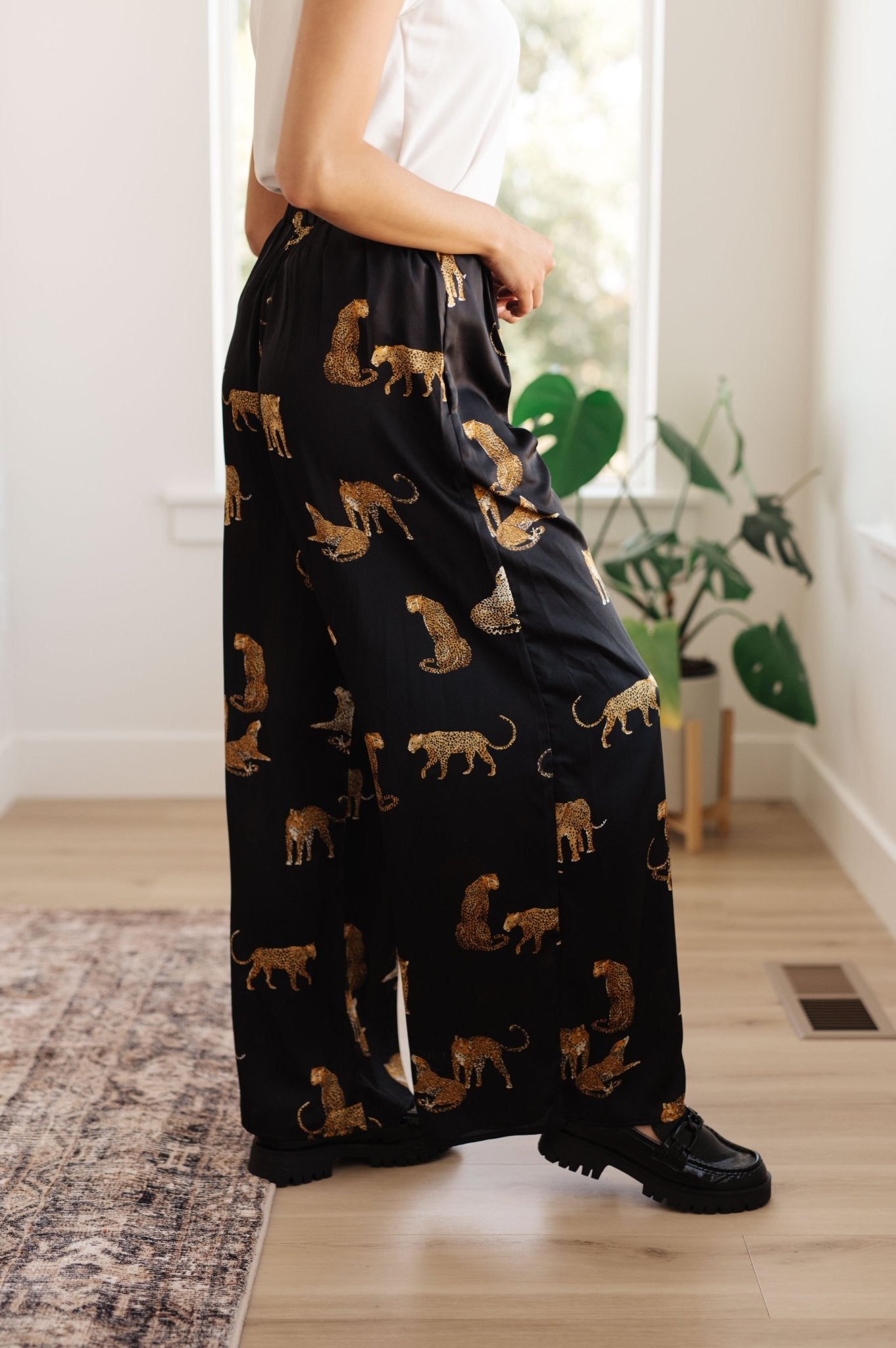 Legendary in Leopard Satin Wide Leg Pants (Online Exclusive) - Uptown Boutique Ramona