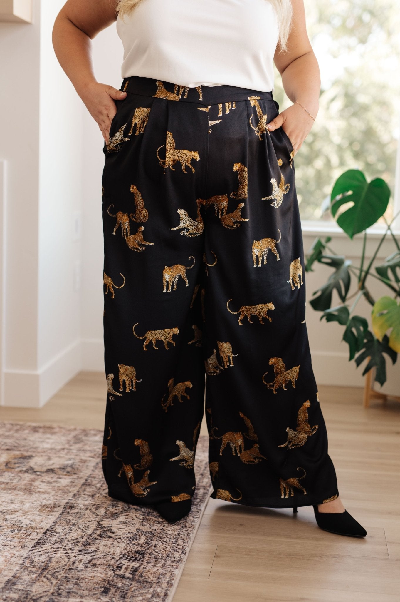 Legendary in Leopard Satin Wide Leg Pants (Online Exclusive) - Uptown Boutique Ramona