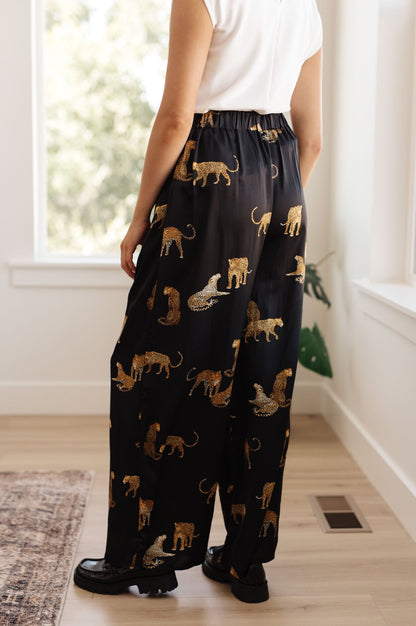 Legendary in Leopard Satin Wide Leg Pants (Online Exclusive) - Uptown Boutique Ramona