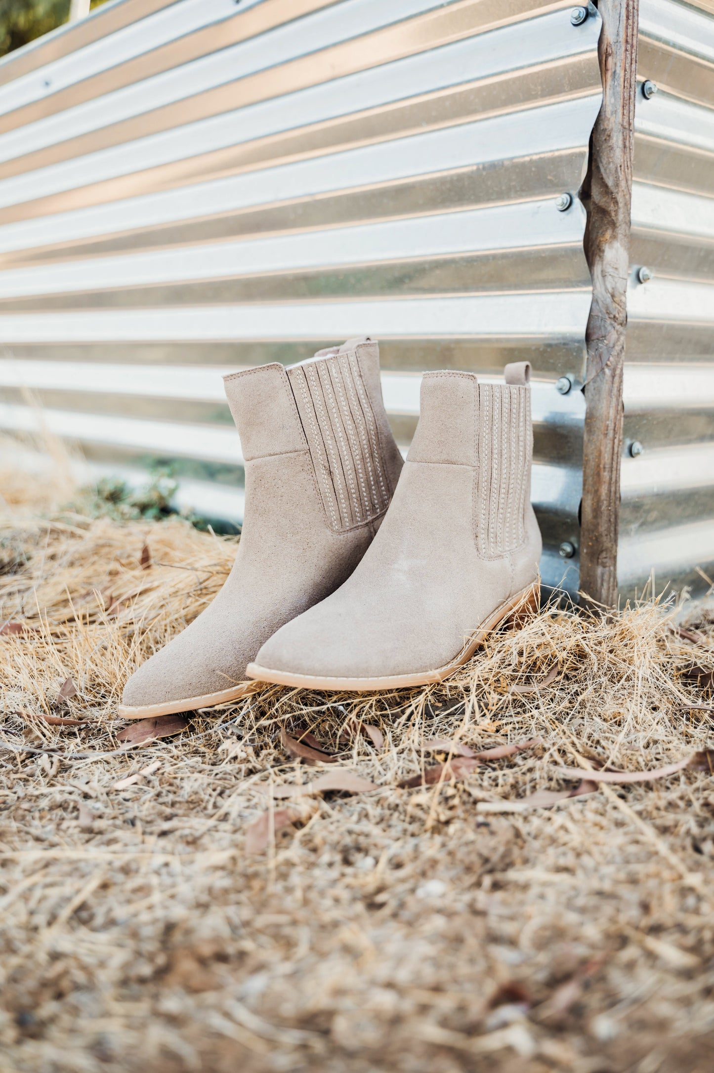 Leonor Suede Ankle Boot in Taupe (Online Exclusive)