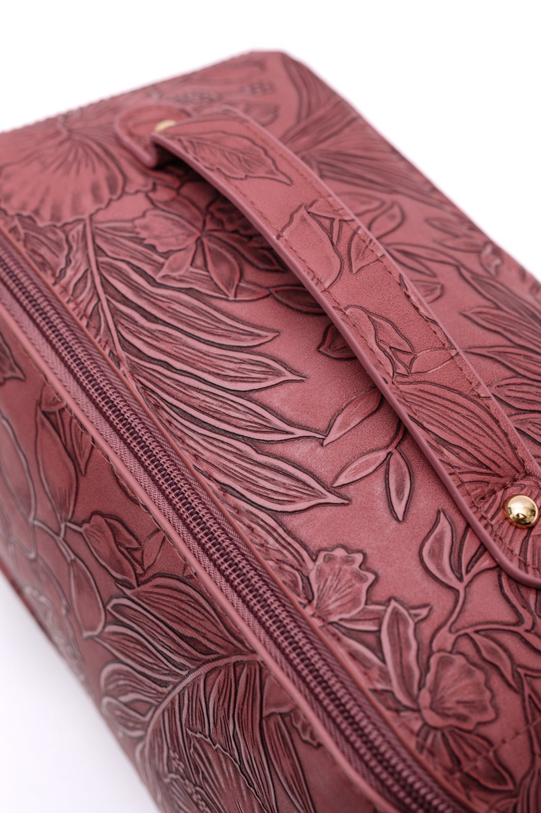 Life In Luxury Large Capacity Cosmetic Bag in Merlot (Online Exclusive) - Uptown Boutique Ramona