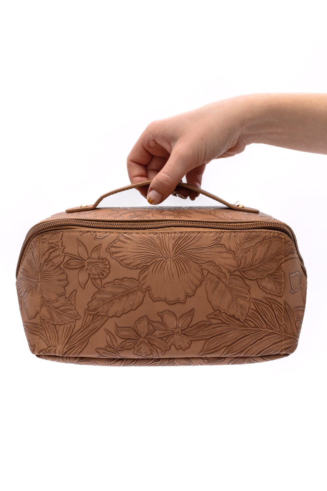 Life In Luxury Large Capacity Cosmetic Bag in Tan (Online Exclusive) - Uptown Boutique Ramona