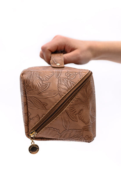 Life In Luxury Large Capacity Cosmetic Bag in Tan (Online Exclusive) - Uptown Boutique Ramona