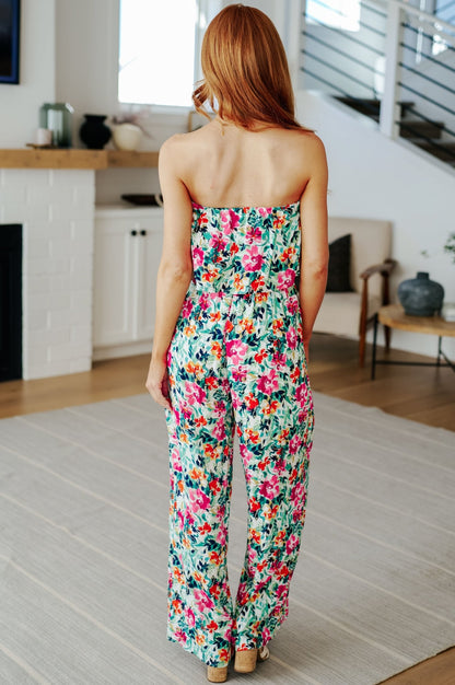 Life of the Party Floral Jumpsuit in Green - Uptown Boutique Ramona