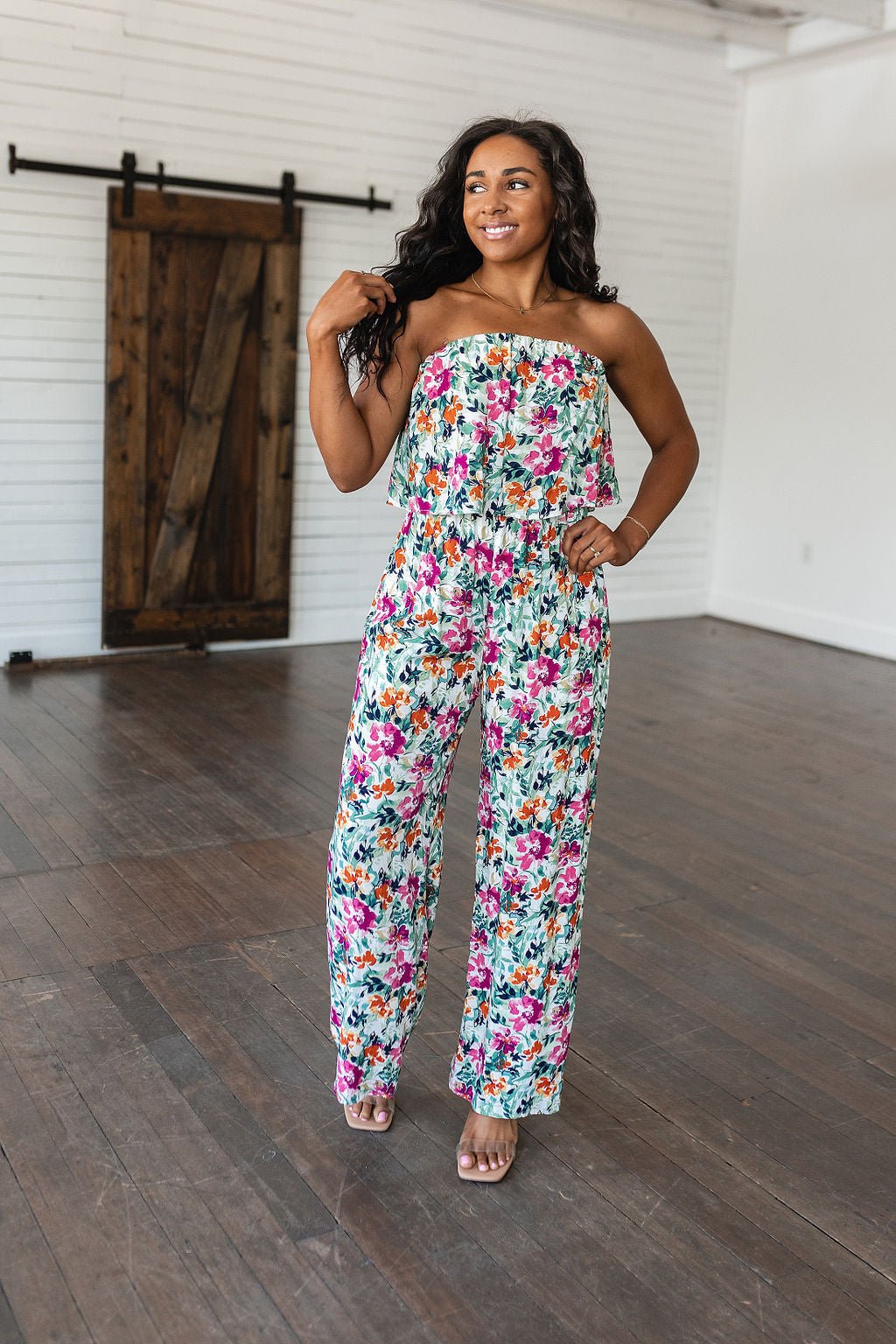 Life of the Party Floral Jumpsuit in Green - Uptown Boutique Ramona