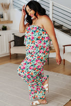 Life of the Party Floral Jumpsuit in Green - Uptown Boutique Ramona