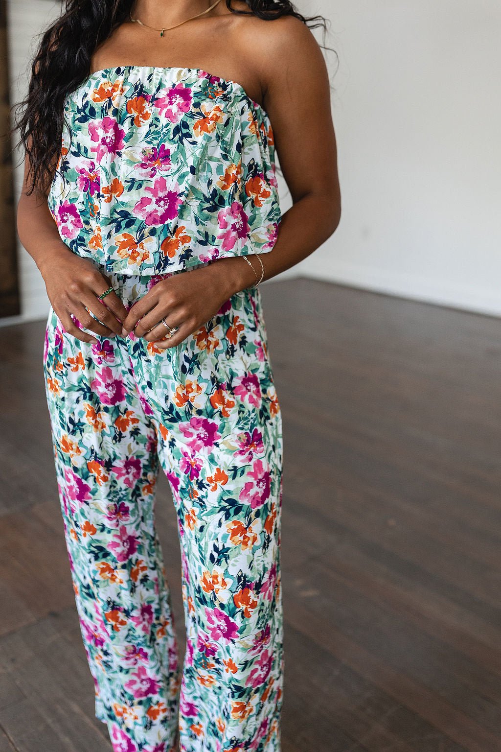 Life of the Party Floral Jumpsuit in Green - Uptown Boutique Ramona