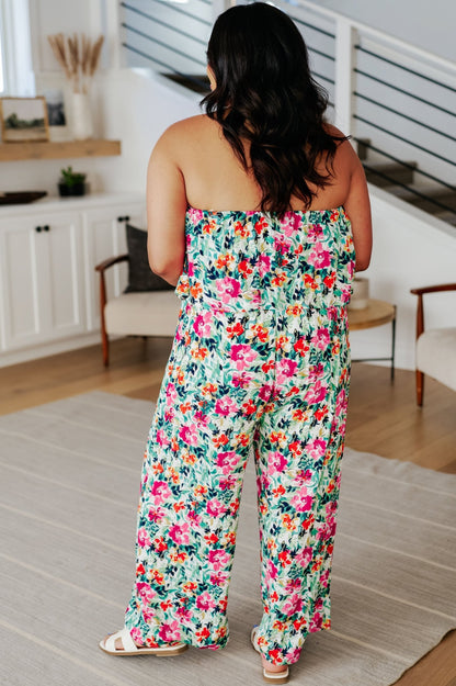 Life of the Party Floral Jumpsuit in Green - Uptown Boutique Ramona