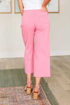 Lisa High Rise Control Top Wide Leg Crop Jeans in Pink (Online Exclusive) - Uptown Boutique Ramona
