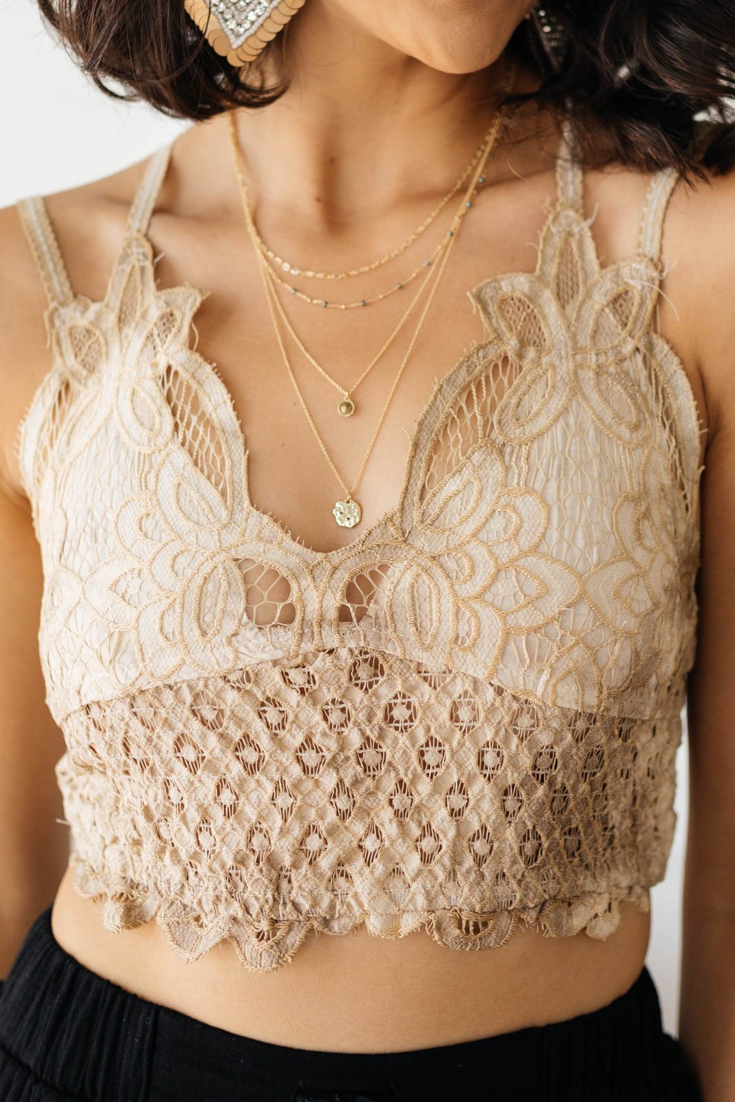 Live In Lace Bralette in Taupe (Online Exclusive) - Uptown Boutique Ramona