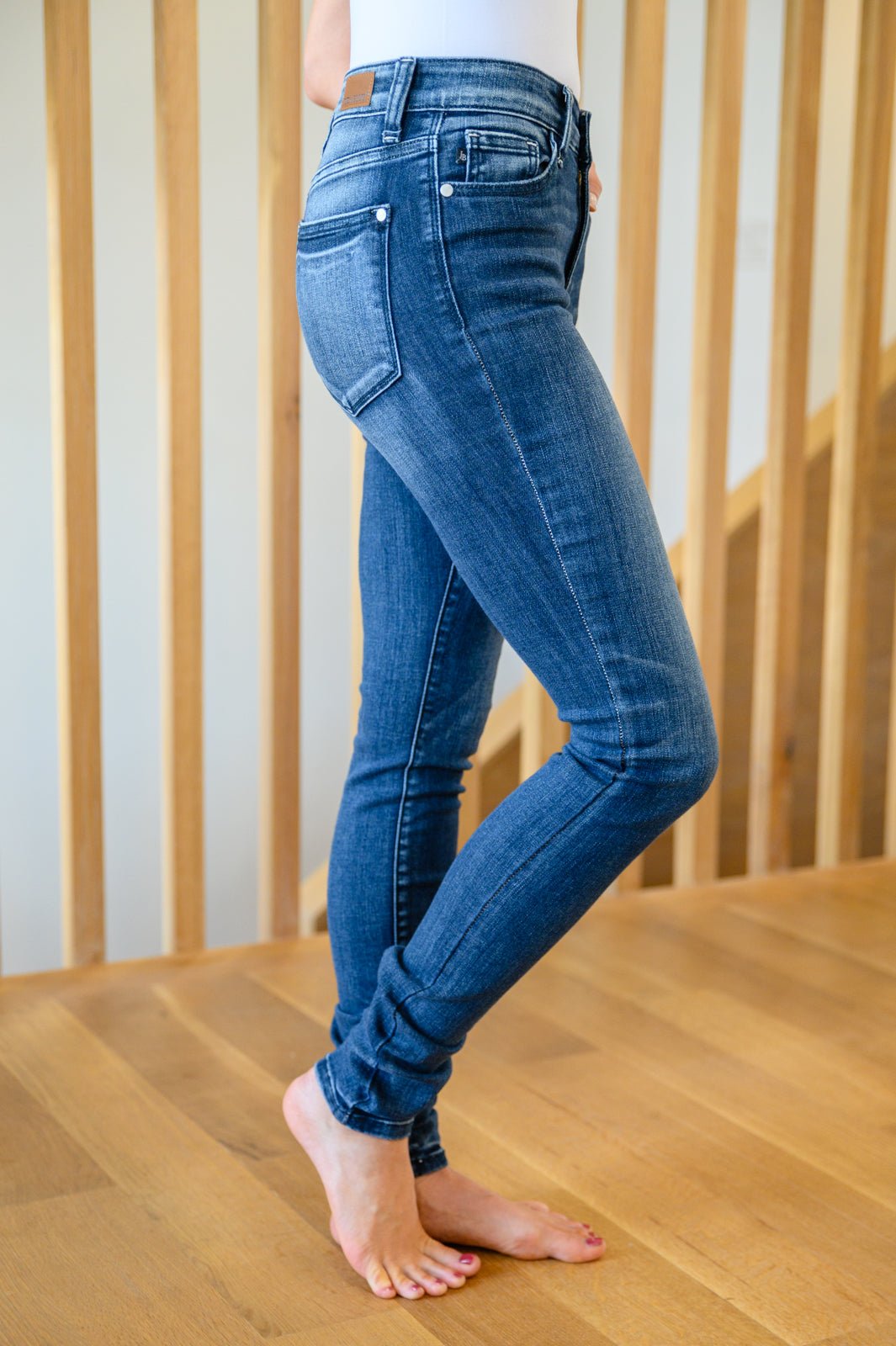 Loraine Pin Tack Skinny Jeans (Online Exclusive) - Uptown Boutique Ramona