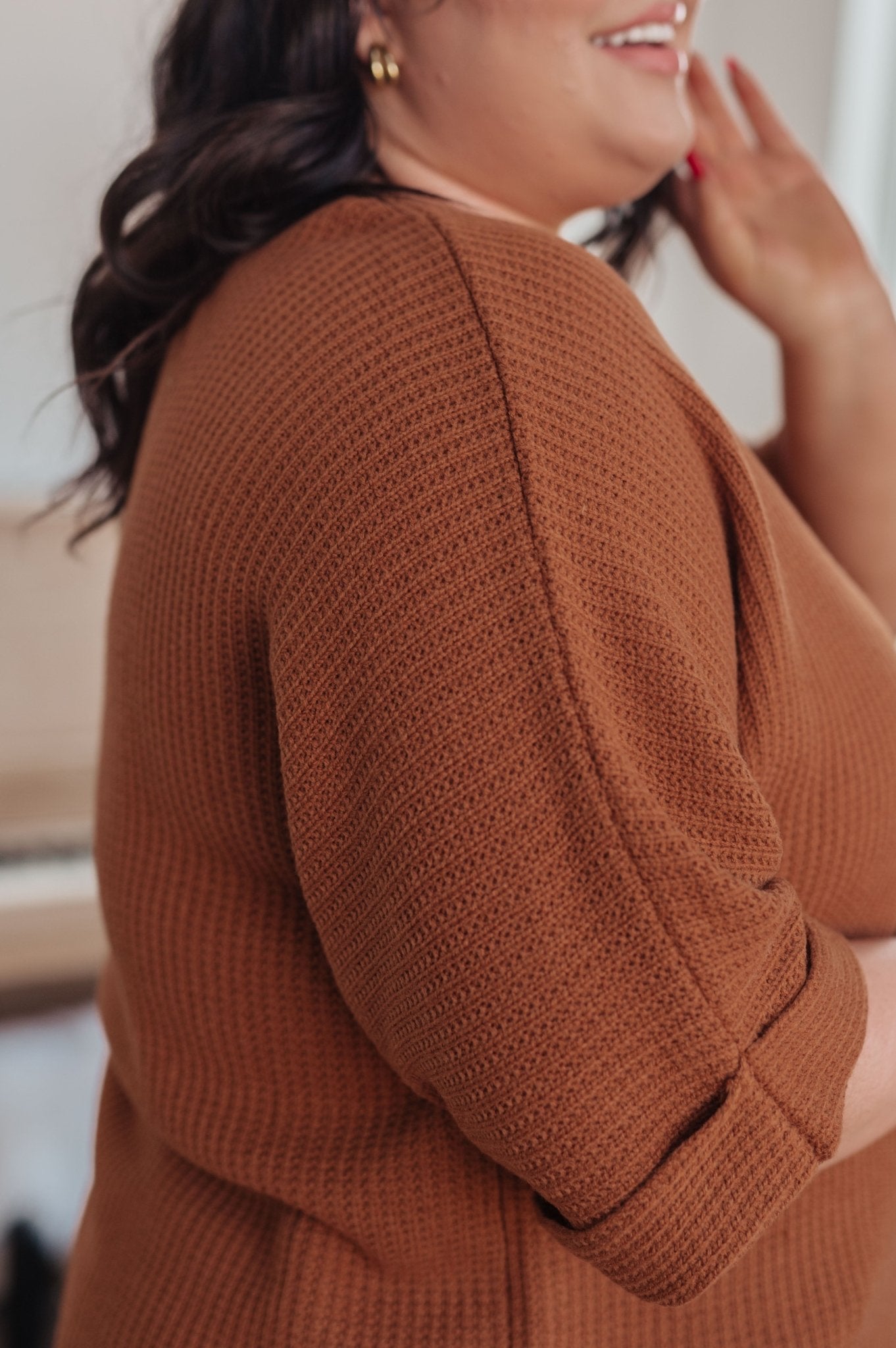 Lotta Love Knitted Sweater Top in Rust (Online Exclusive) - Uptown Boutique Ramona