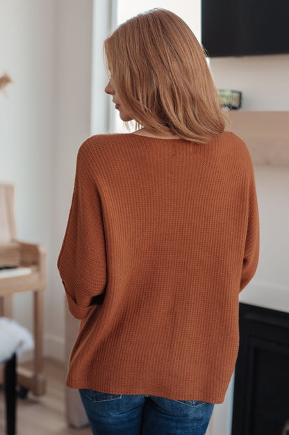 Lotta Love Knitted Sweater Top in Rust (Online Exclusive) - Uptown Boutique Ramona