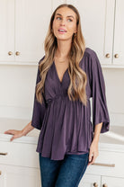 Love On The Line V - Neck Peplum Blouse (Online Exclusive) - Uptown Boutique Ramona