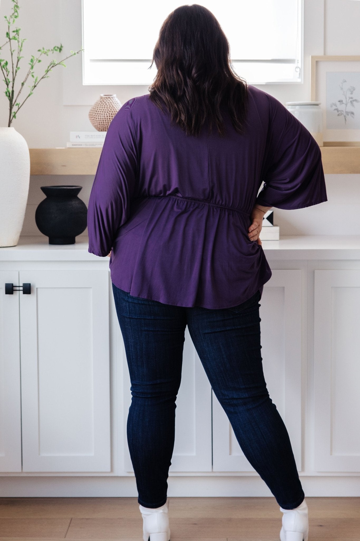 Love On The Line V - Neck Peplum Blouse (Online Exclusive) - Uptown Boutique Ramona