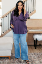 Love On The Line V - Neck Peplum Blouse (Online Exclusive) - Uptown Boutique Ramona