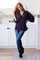 Love On The Line V - Neck Peplum Blouse (Online Exclusive) - Uptown Boutique Ramona