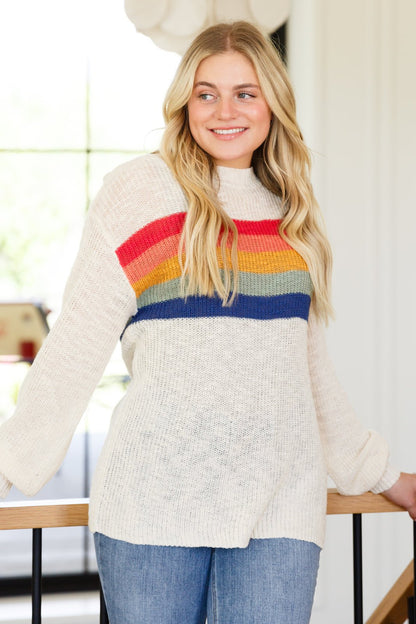 Love That For Us Striped Sweater (Online Exclusive) - Uptown Boutique Ramona