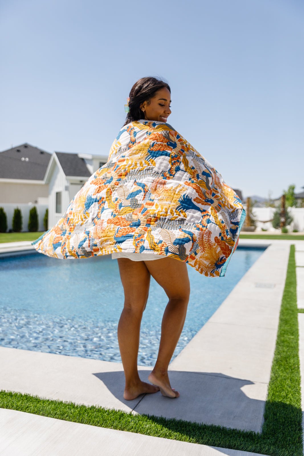 Luxury Beach Towel in Bird Of Paradise - Uptown Boutique Ramona