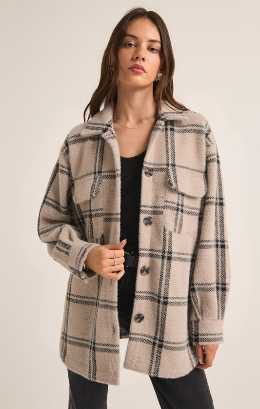 PLAID TUCKER SHIRT JACKET