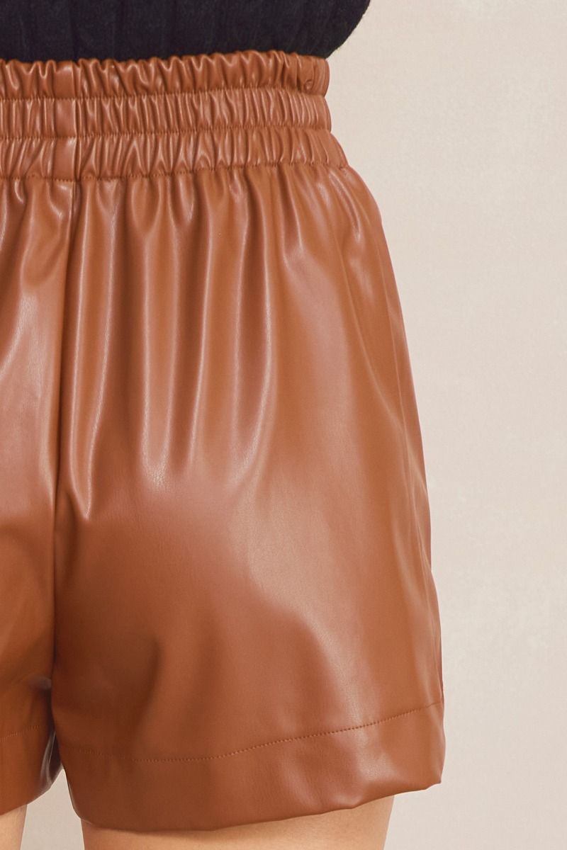 Make A Wish Faux Leather Shorts - Uptown Boutique Ramona