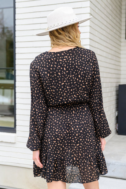 Make Your Happiness Long Sleeve Dress in Black (Online Exclusive) - Uptown Boutique Ramona