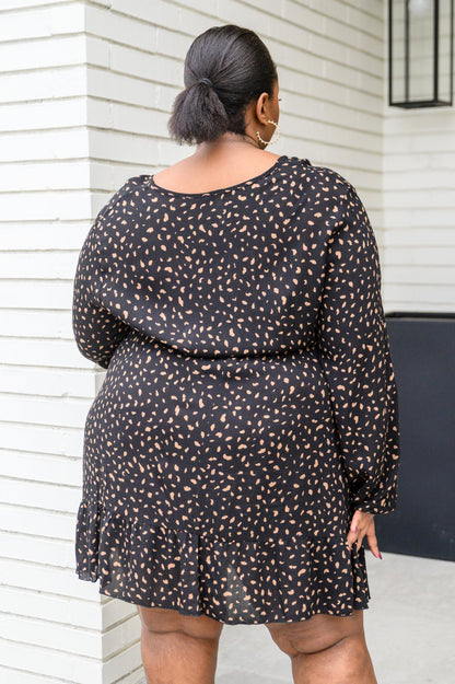 Make Your Happiness Long Sleeve Dress in Black (Online Exclusive) - Uptown Boutique Ramona