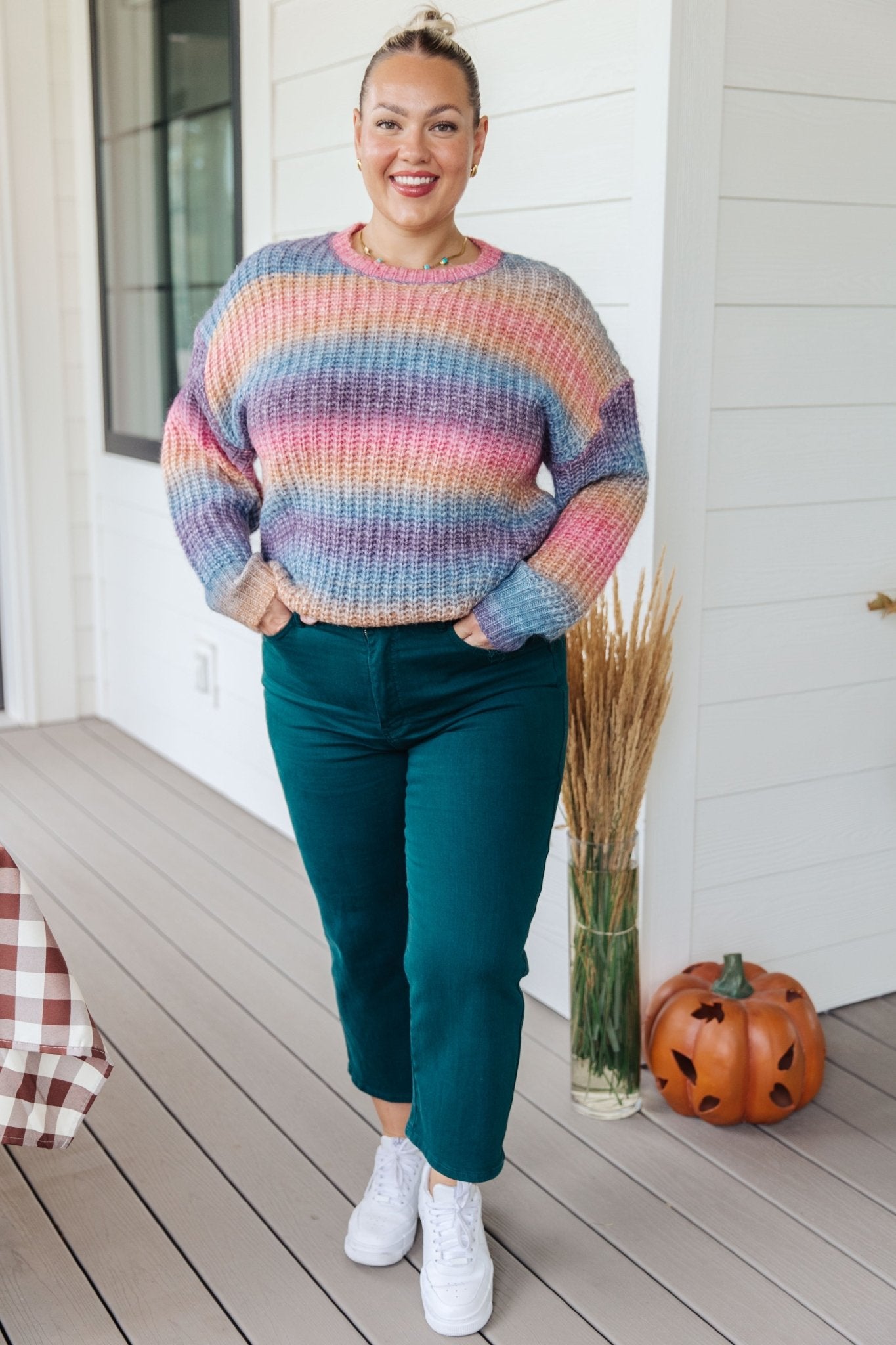 Make Your Own Kind of Music Rainbow Sweater (Online Exclusive) - Uptown Boutique Ramona