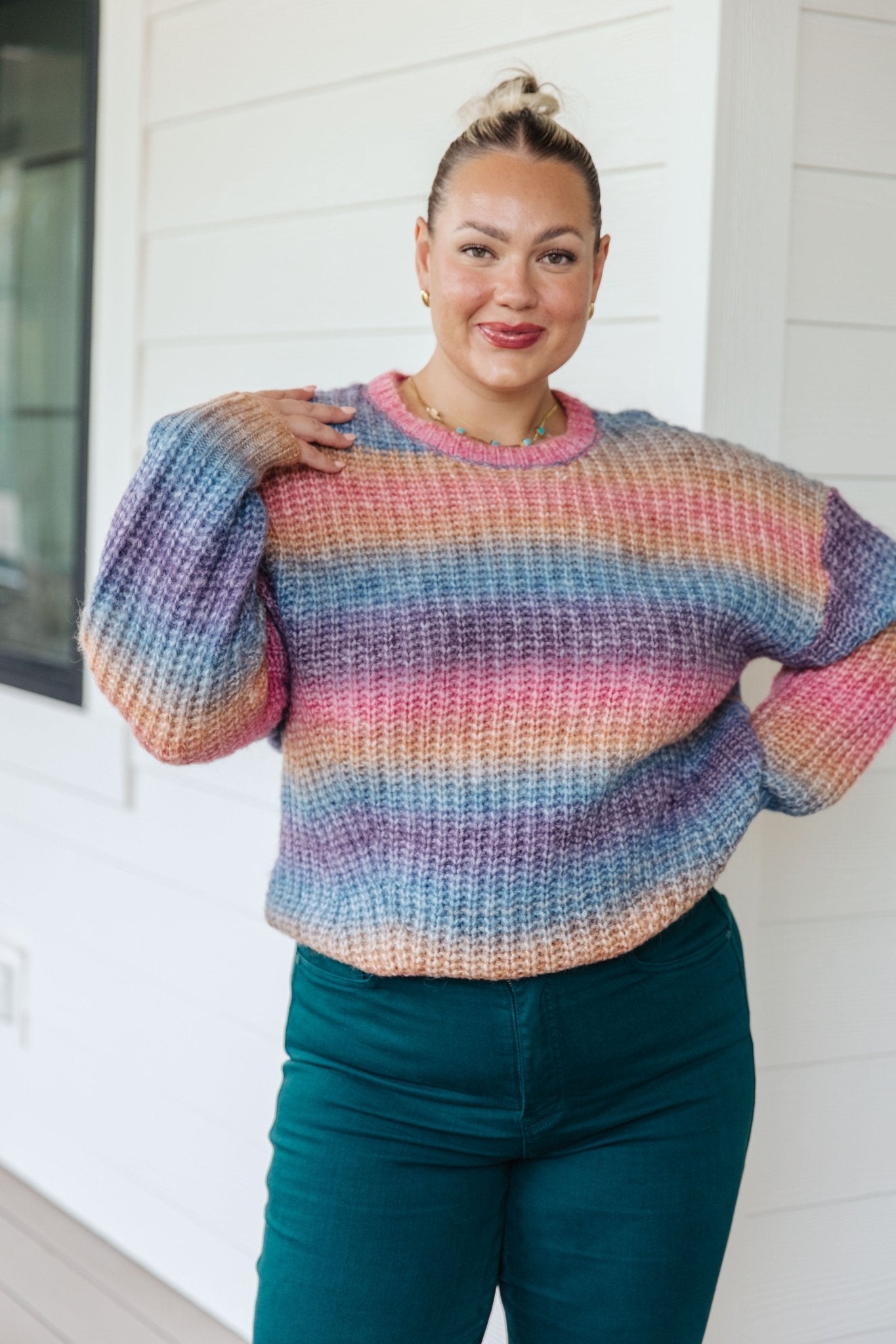 Make Your Own Kind of Music Rainbow Sweater (Online Exclusive) - Uptown Boutique Ramona