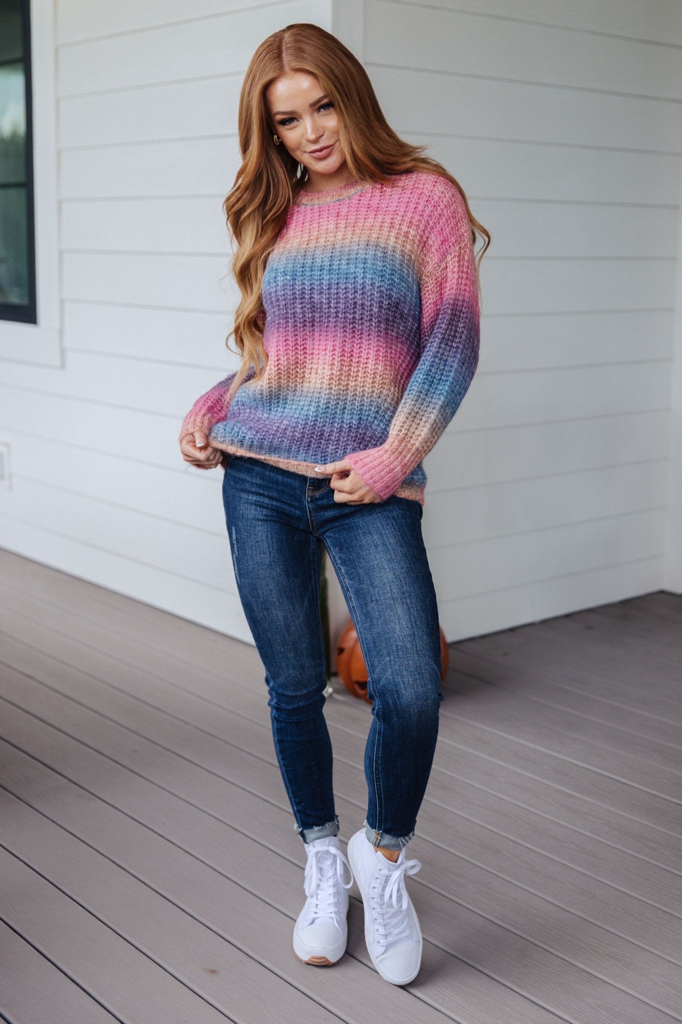 Make Your Own Kind of Music Rainbow Sweater (Online Exclusive) - Uptown Boutique Ramona