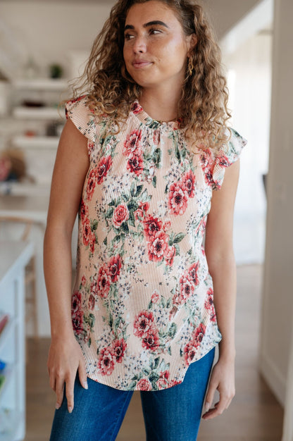 Making Me Blush Floral Top - Uptown Boutique Ramona