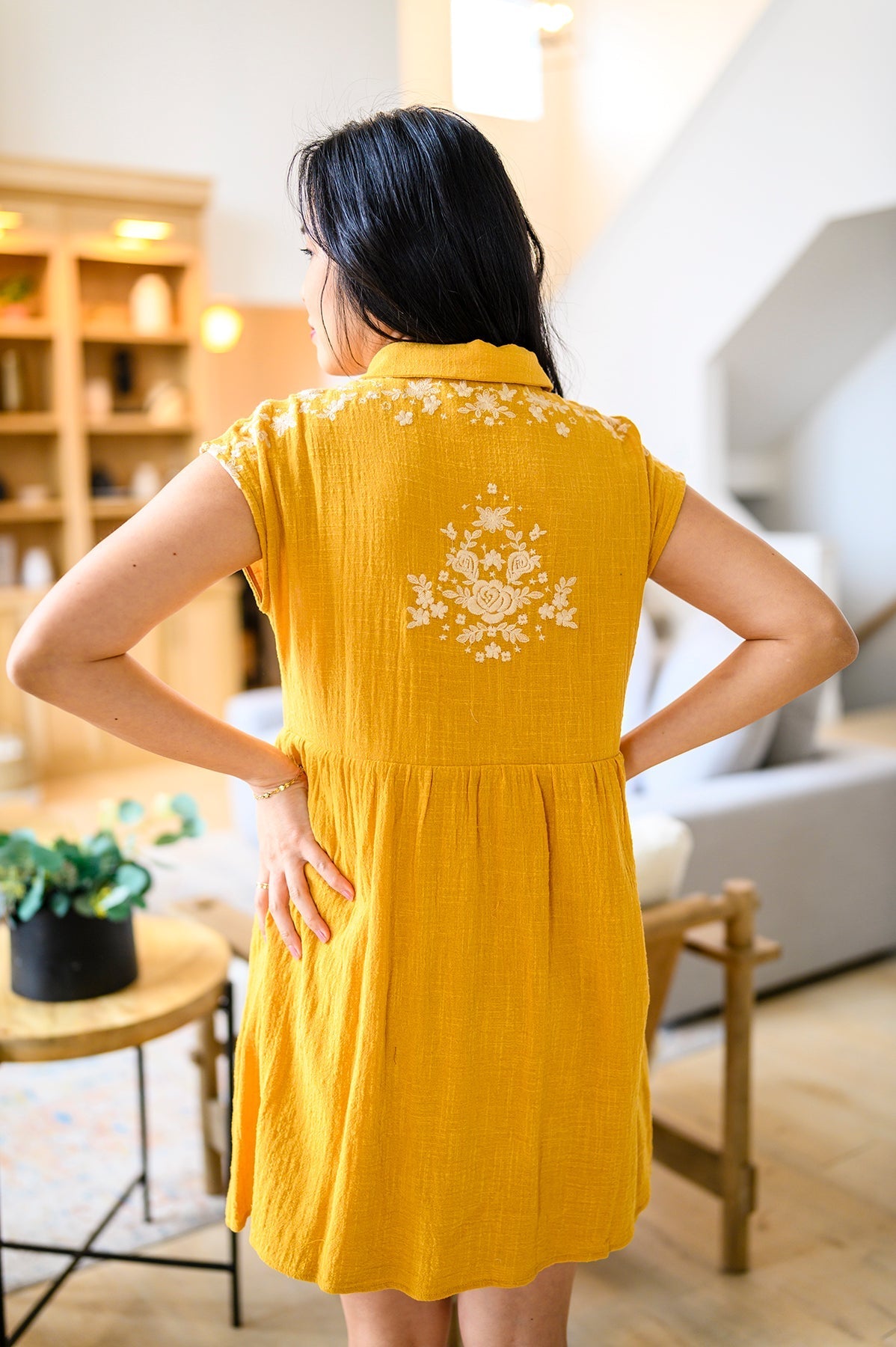 Marigold Embroidered Dress (Online Exclusive) - Uptown Boutique Ramona