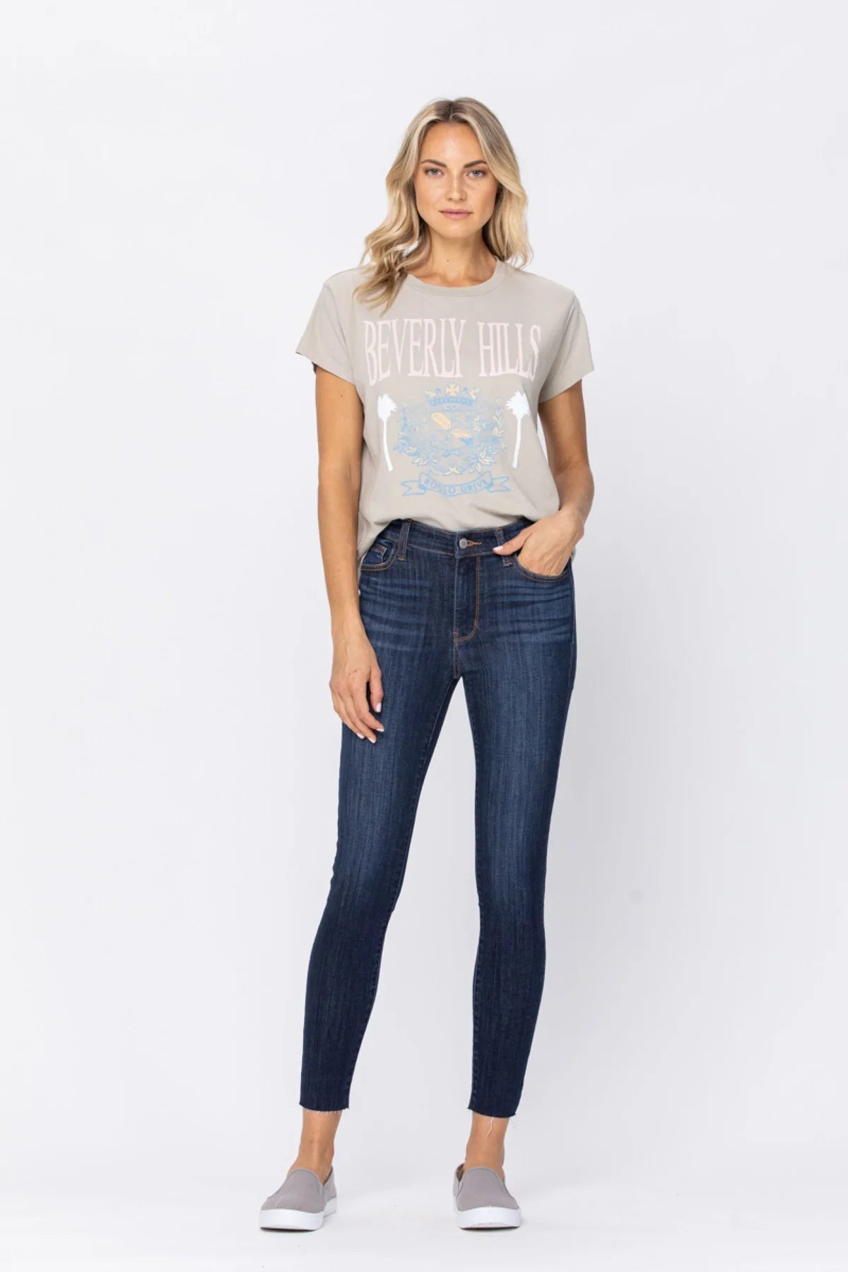 Mary Raw Hem Skinny Jeans - Uptown Boutique Ramona