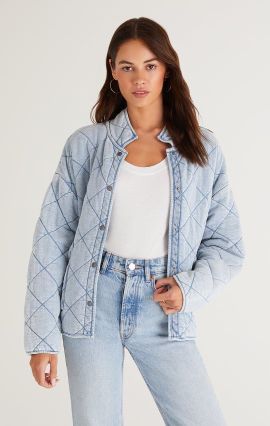 Maya Knit Denim Shacket *FS - Uptown Boutique Ramona