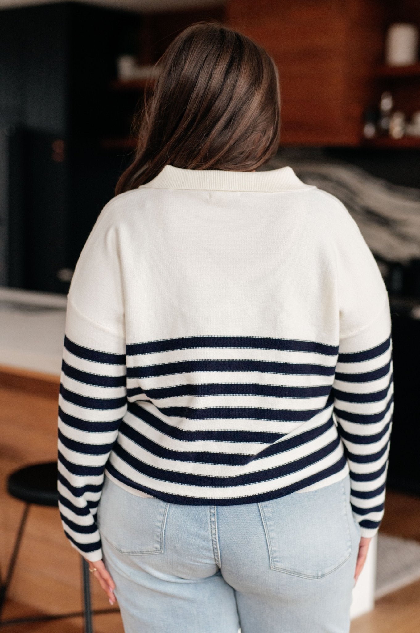 Memorable Moments Striped Sweater in White (Online Exclusive) - Uptown Boutique Ramona