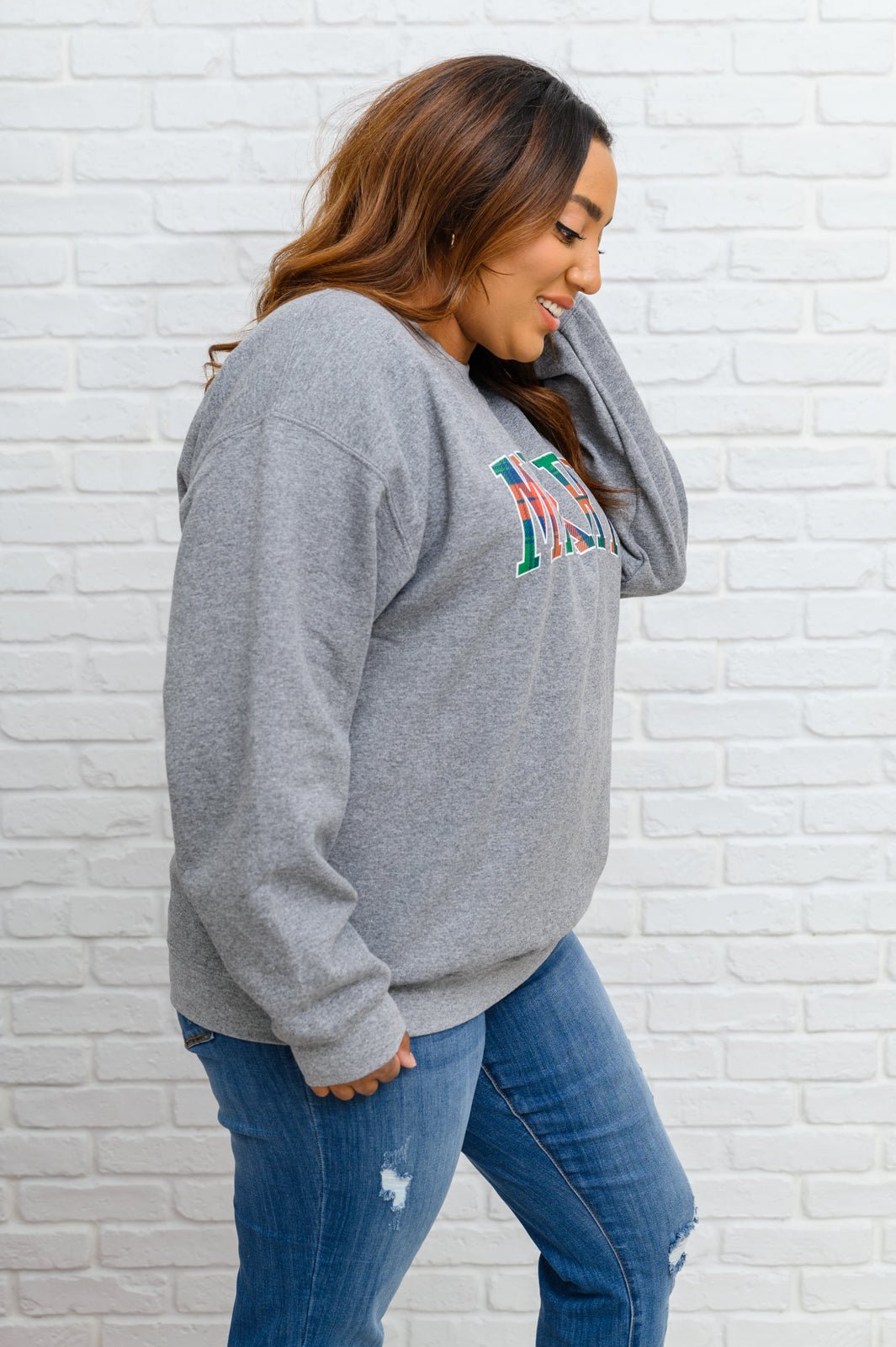 Merry As Can Be Sweatshirt In Gray (Online Exclusive) - Uptown Boutique Ramona