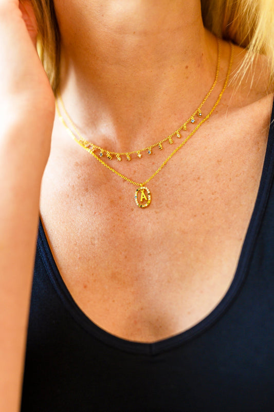 Mi Amor Gold Dipped Initial Necklace (Online Exclusive) - Uptown Boutique Ramona