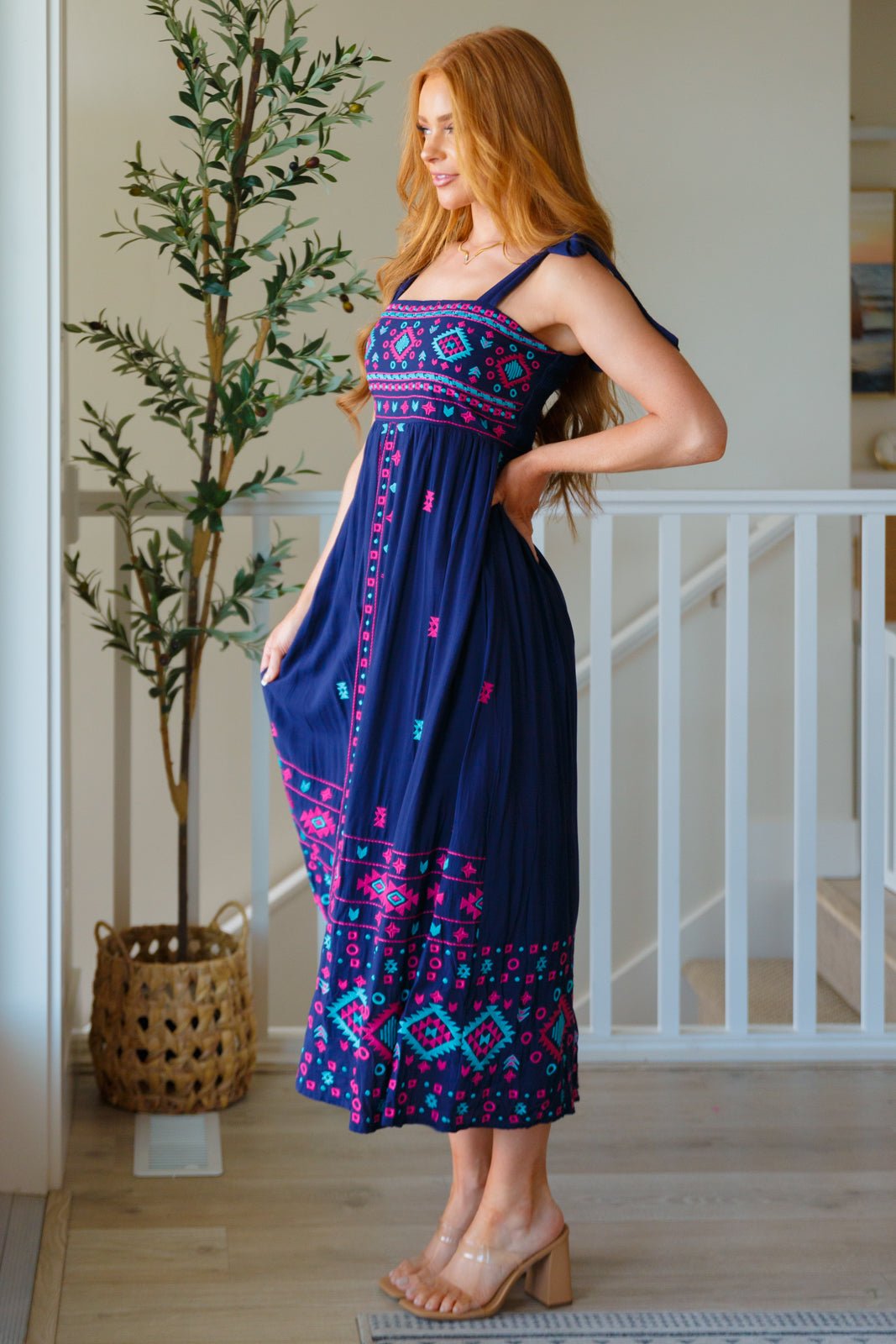 Midnight Magic Embroidered Maxi Dress - Uptown Boutique Ramona