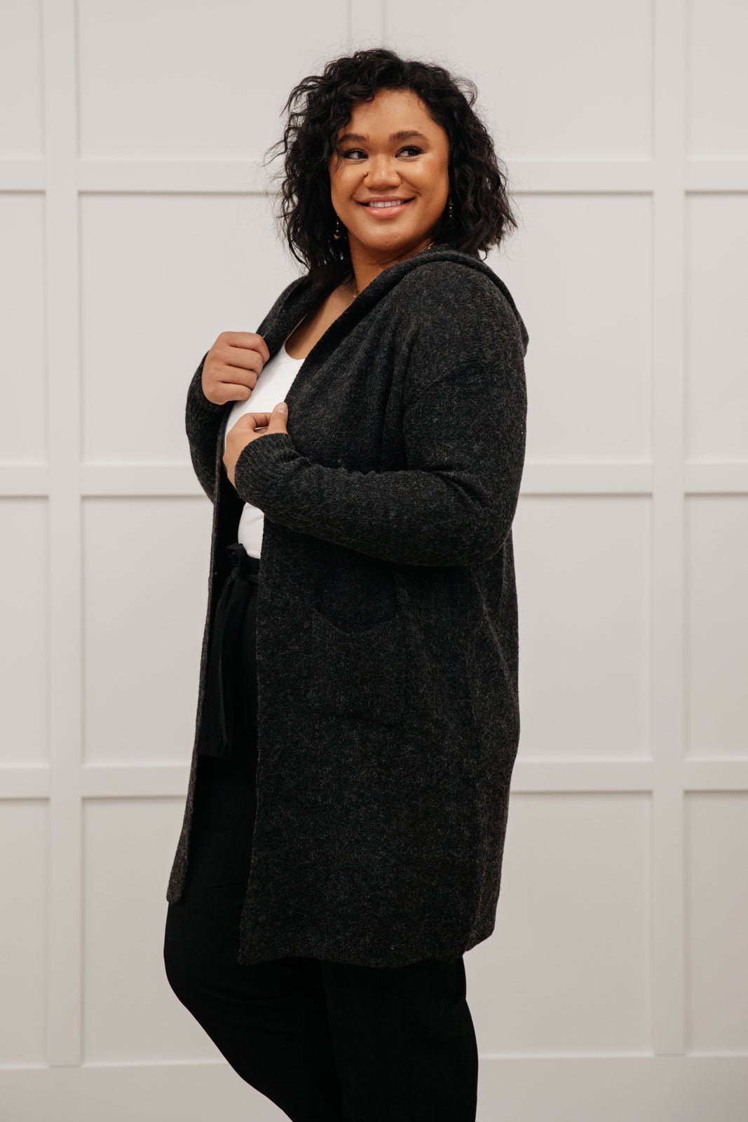 Mila Cardigan in Charcoal (Online Exclusive) - Uptown Boutique Ramona