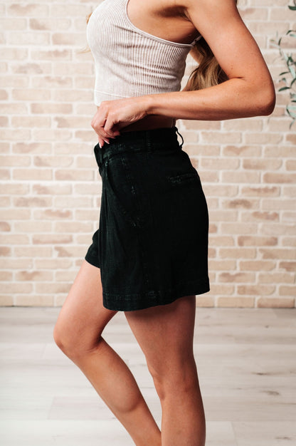 Mind Over Matter Pleated Shorts in Black (Online Exclusive) - Uptown Boutique Ramona