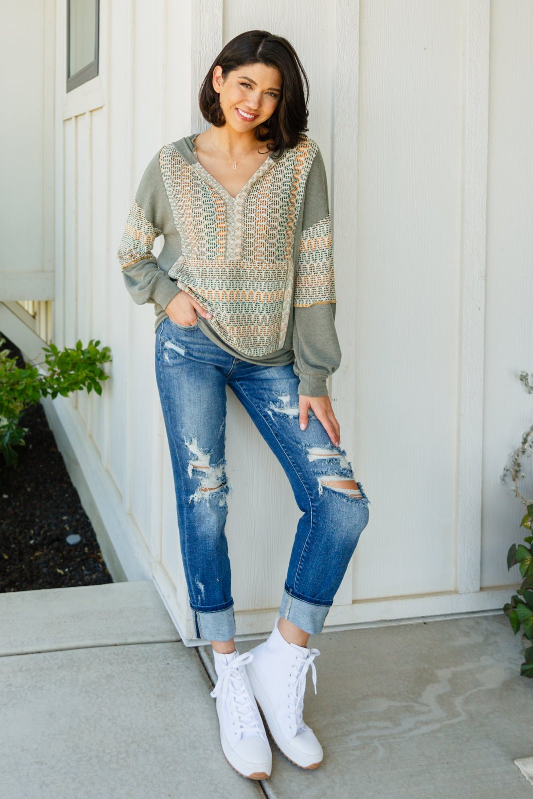 Mixed Feelings Mixed Print Hoodie (Online Exclusive) - Uptown Boutique Ramona