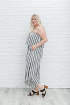 Modern Stripes Sleeveless Jumpsuit (Online Exclusive) - Uptown Boutique Ramona