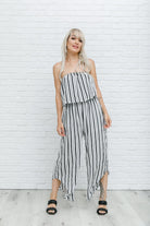Modern Stripes Sleeveless Jumpsuit (Online Exclusive) - Uptown Boutique Ramona