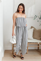 Modern Stripes Sleeveless Jumpsuit (Online Exclusive) - Uptown Boutique Ramona
