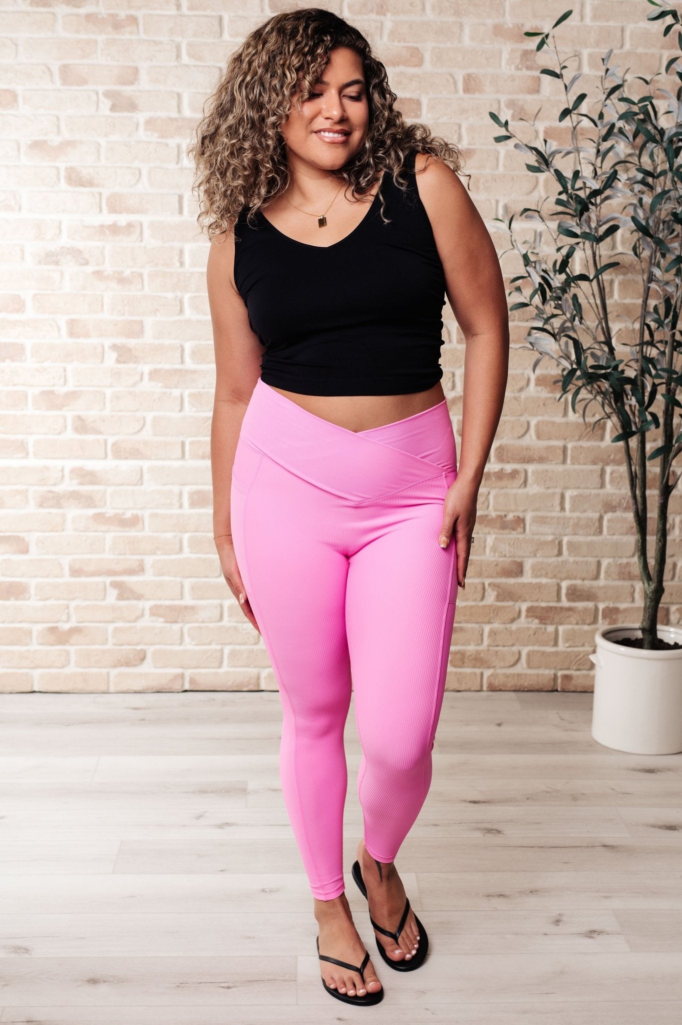 Molly Max Sculpt Leggings Pink (Online Exclusive) - Uptown Boutique Ramona