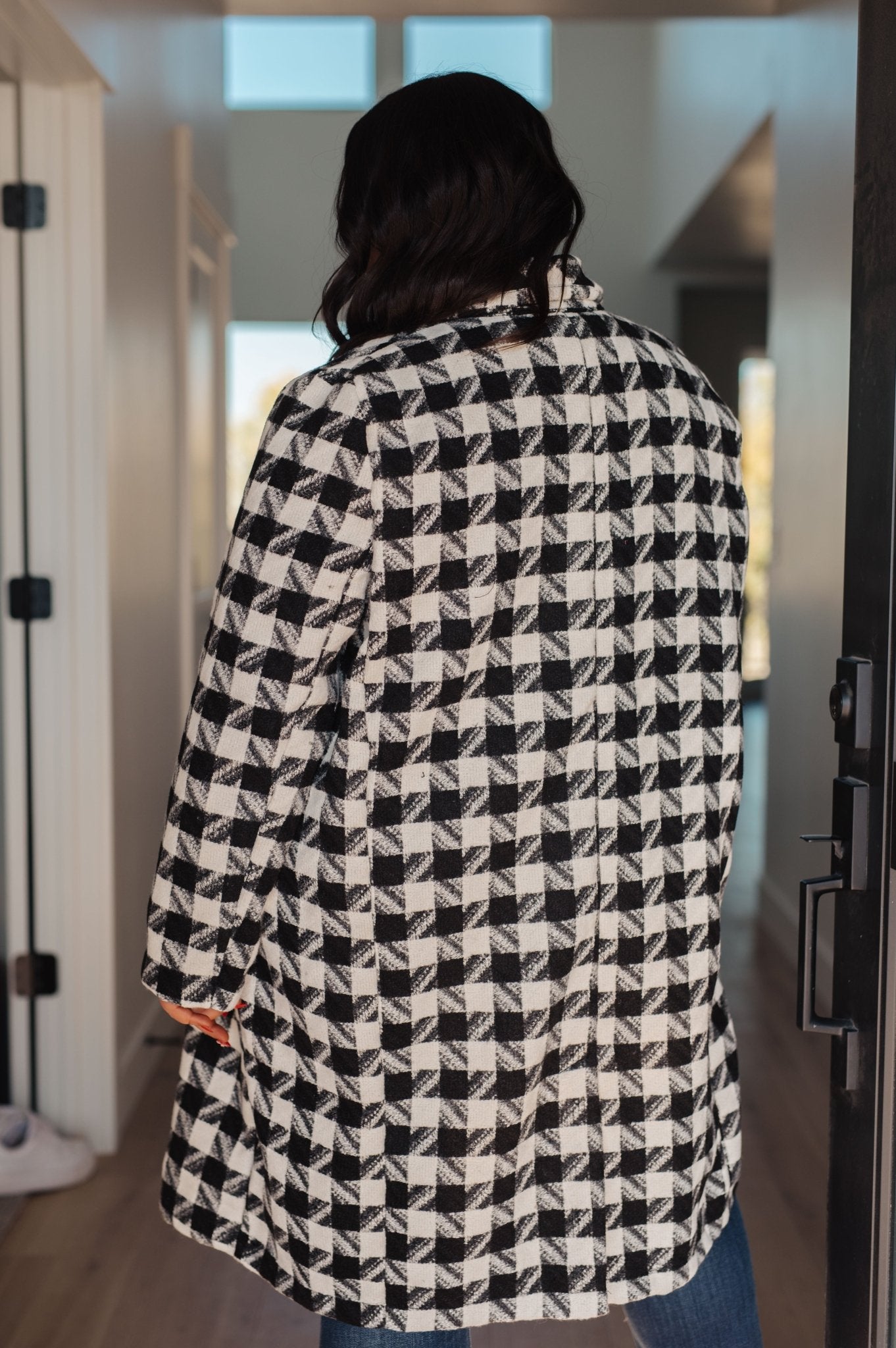 Monochromatic Moment Plaid Coat (Online Exclusive) - Uptown Boutique Ramona