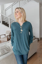 Moon Bay Top In Blue (Online Exclusive) - Uptown Boutique Ramona