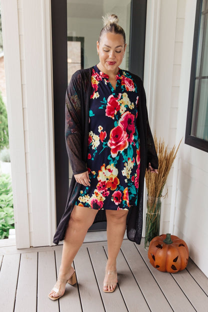 Moonlit Garden Floral Midi Dress (Online Exclusive) - Uptown Boutique Ramona