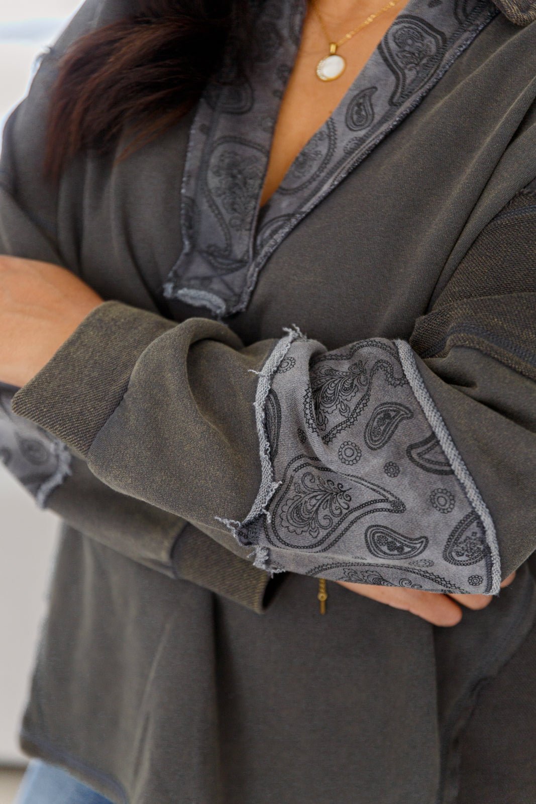 Moonstone Mineral Wash Pullover (Online Exclusive) - Uptown Boutique Ramona